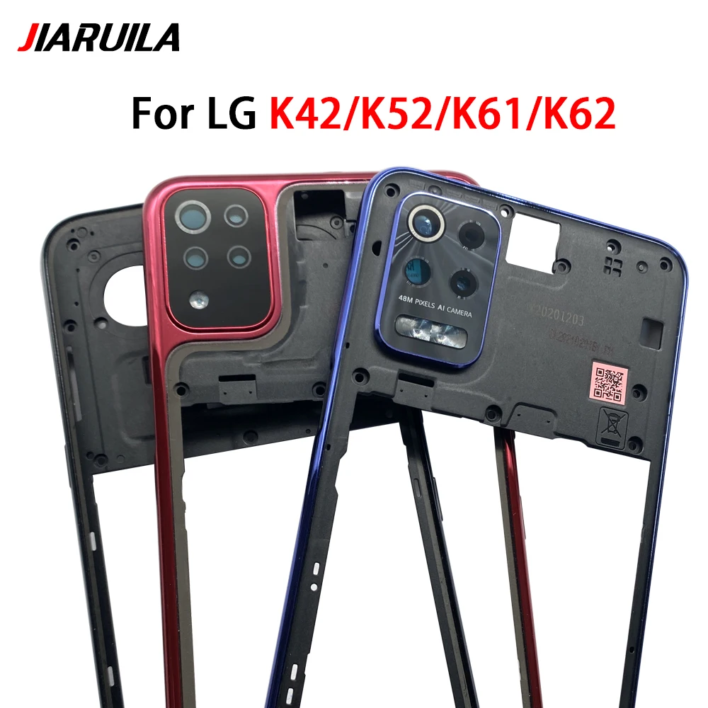 New Middle Frame With Antenna For LG K42 K52 K61 K62 Middle Frame Housing Frame Panel Rear Housing Case Panel Replacement Parts