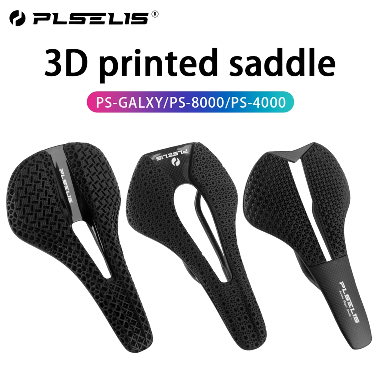 

PLSELIS 3D Printed Ultralight Bicycle Saddle Carbon Fiber Road Bike Cushion Mountain Bike Super Light Seat Cycling Parts