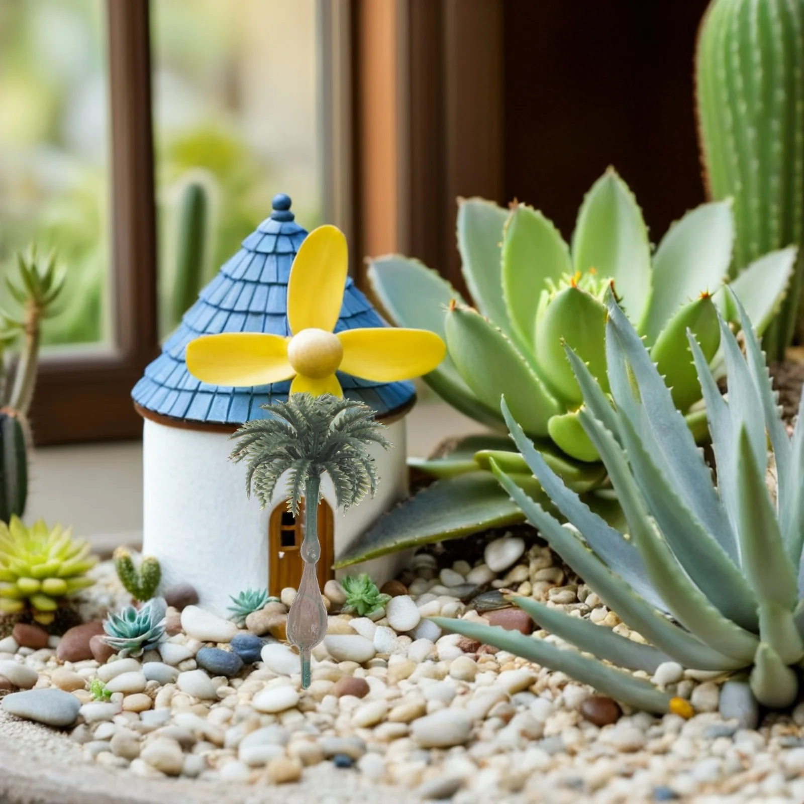 15 Stück Nullpflege-Miniatur-Palmen aus Kunststoff für DIY-Moos-Palmen, Landschaft, Kuchendeckel und Bürodekoration