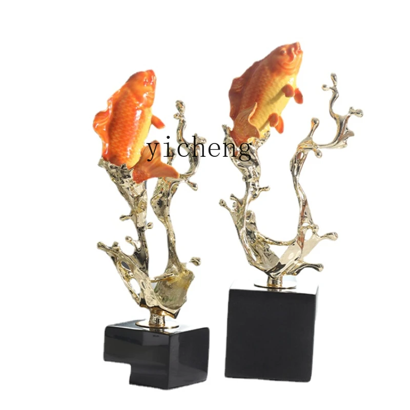 ZK Every Year There Are More Office Lucky Ornaments Living Room TV Cabinet Study Fancy Carp