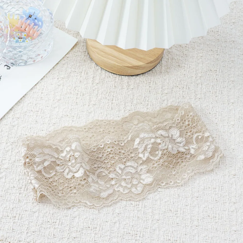 Modisches elastisches Haarband aus Mesh-Spitze, ausgehöhlt, elegantes Stirnband, leicht, atmungsaktiv, Kopfbedeckung, Kopfbedeckung für Damen und Mädchen – Detail 12