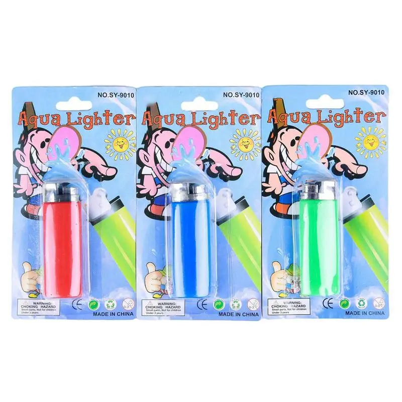 Divertente Squirting Water Lighter Toys Fake Lighter Joke Trick Toy bomboniere April fults Day Trickster Toys For Teens