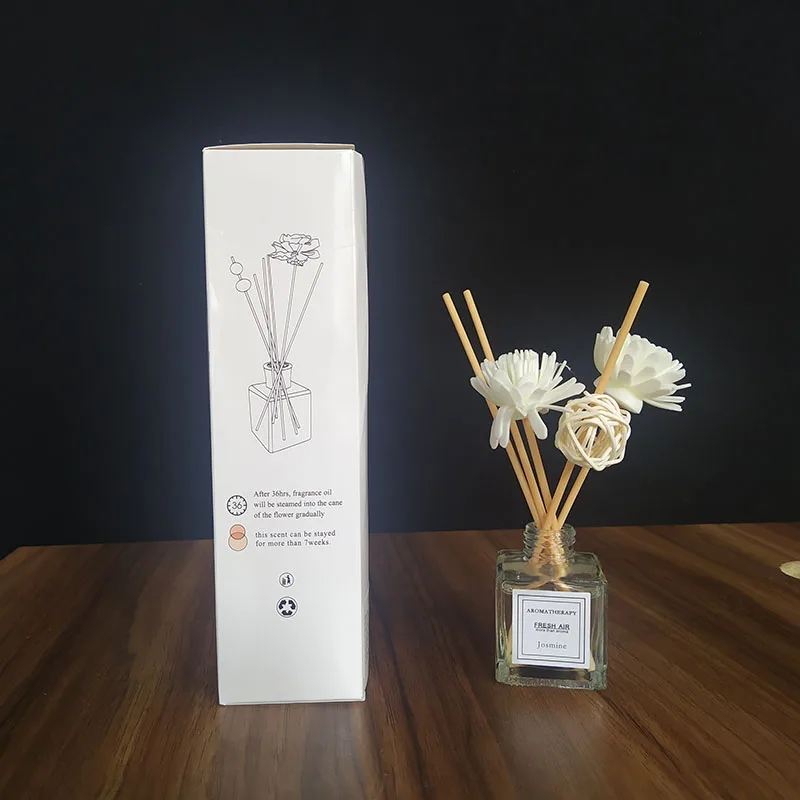 50ml Reed Diffuser Sets Lavender Jasmine Aromatherapy Household Bedroom Flameless Essential Oil with Rattan Vine Sticks