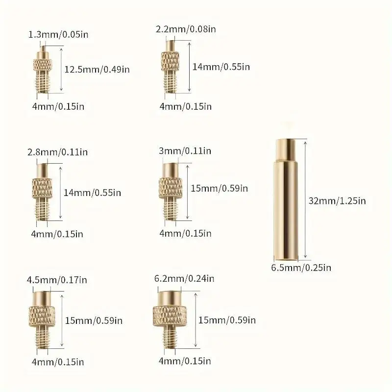 M2 M3 M4 M5 M6 M8 Brass Heat Insert Nut Iron Tip Thread Embedded Kit Heat Insertion Tool for Plastic 3D Printer Soldering Iron
