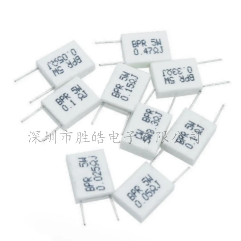 (10PCS)  NEW  5W Non-Inductive Cement Resistance  0.01 / 0.015 / 0.022 / 0.1 / 0.22 / 0.33 / 0.5OHM  Accuracy 5%  5W