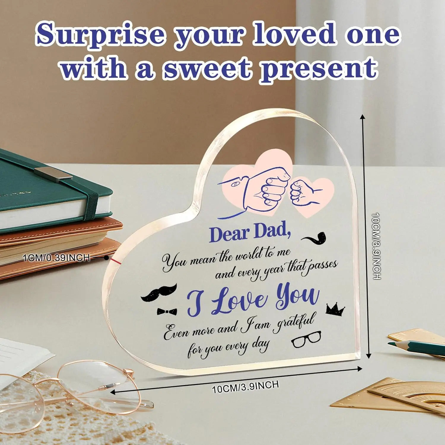 Dad Gifts from Daughter,Fathers Day Gift for Dads,Christmas Gifts for Dad,Dads Birthday Gift Ideas,Presents for Daddy,Acrylic