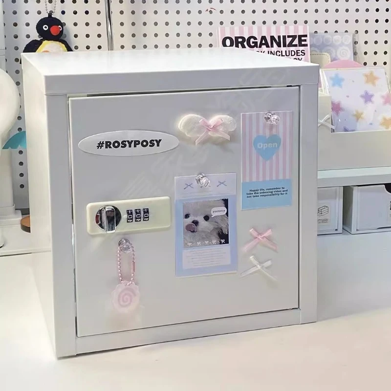 Lockable Desktop Storage Cabinet Loable Home Office Important Items Iron Dustproof Password Deposit Box Safety A4 File Cabinet
