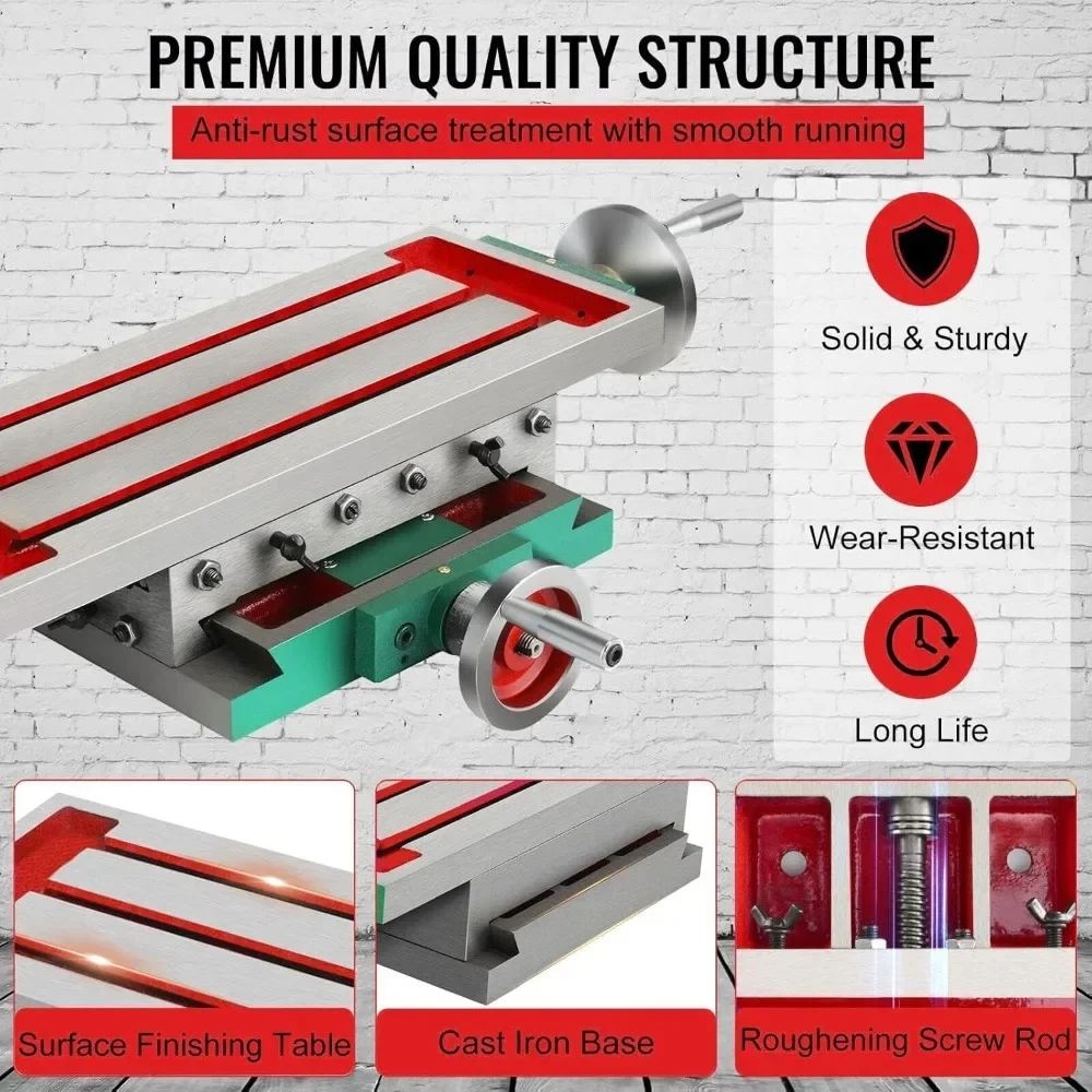 Cross Table Drill 450 x 170mm with Vice Mini Multi-Function Milling Cutter Professional Cast Iron Vice for Column Drill