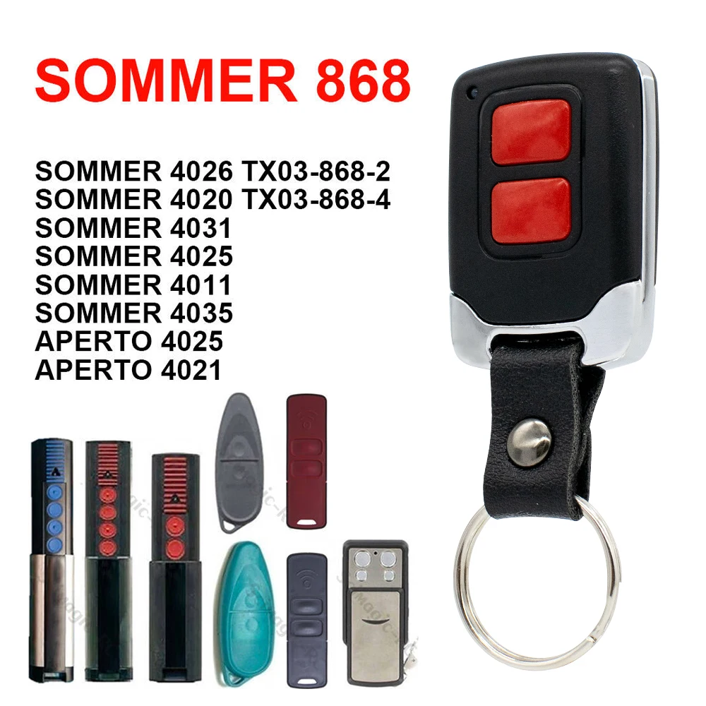

Новый пульт дистанционного управления для гаражных ворот SOMMER 4020 4026 TX03 868-4 868 МГц с подвижным кодом, 2 кнопки, ручной передатчик, высокое качество