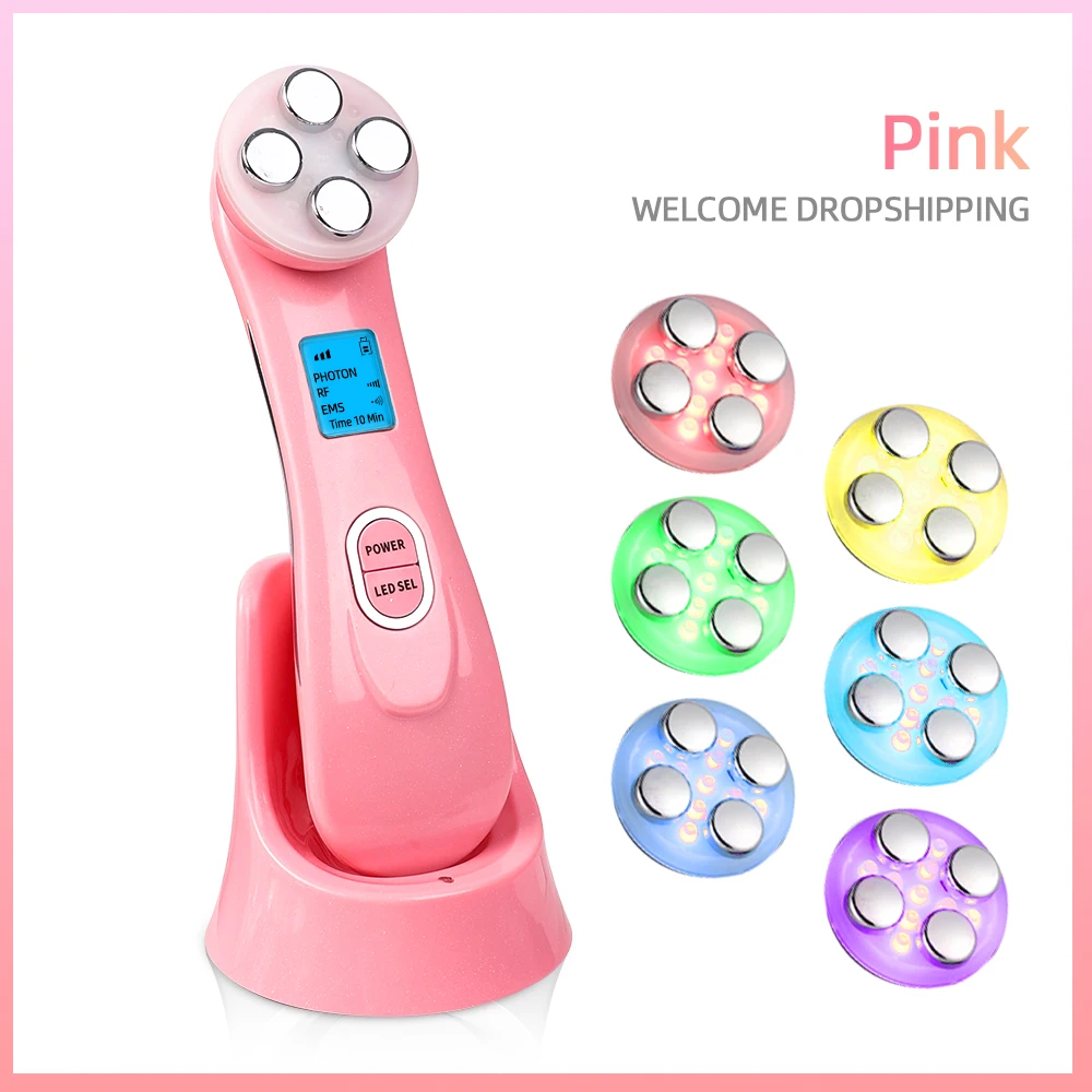 5 In 1 Facial Massage Device Rf Facial Lifting Device Skincare Facial Massage Device Ems Micro Current Tightening Facial Beauty