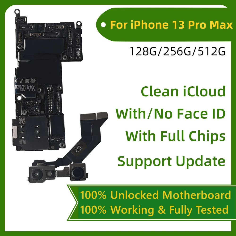 Fully Tested Unlocked Clean iCloud For iphone 13mini Mainboard For iPhone 13 ProMax Motherboard With No/Face Face ID Logic Board