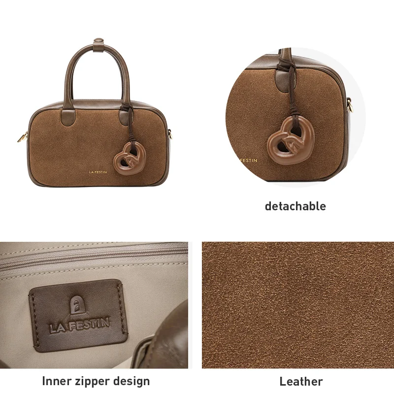 LA FESTIN Original Brand 2025 New Handbag Women Fashion Designer Shoulder Crossbody Bag lady Leather Bag Classic Retro Bag