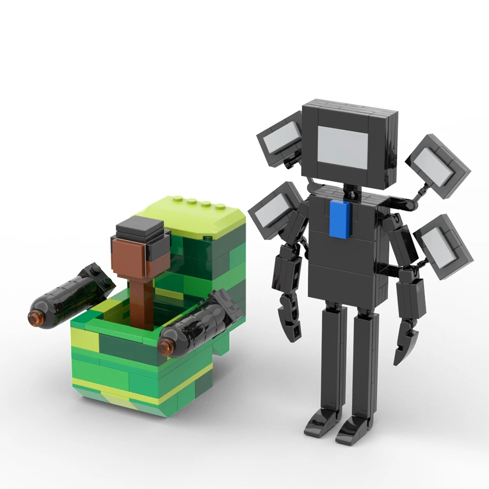 MOC Game Skibidied Toilet Actiefiguur Grote TV Man Brickheadz Bouwsteenset TV Vrouw Baksteen Mecha Titan TV Man ToyGift