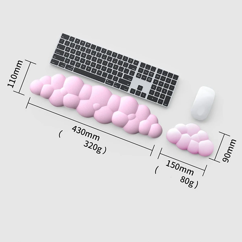 1 Stück Wolken-Mauspad, Handgelenkstütze, Leder, wasserdicht, Untersetzer, ergonomische Handballenauflage, Lila, für Computer, Laptop, Büro, Arbeit, PC