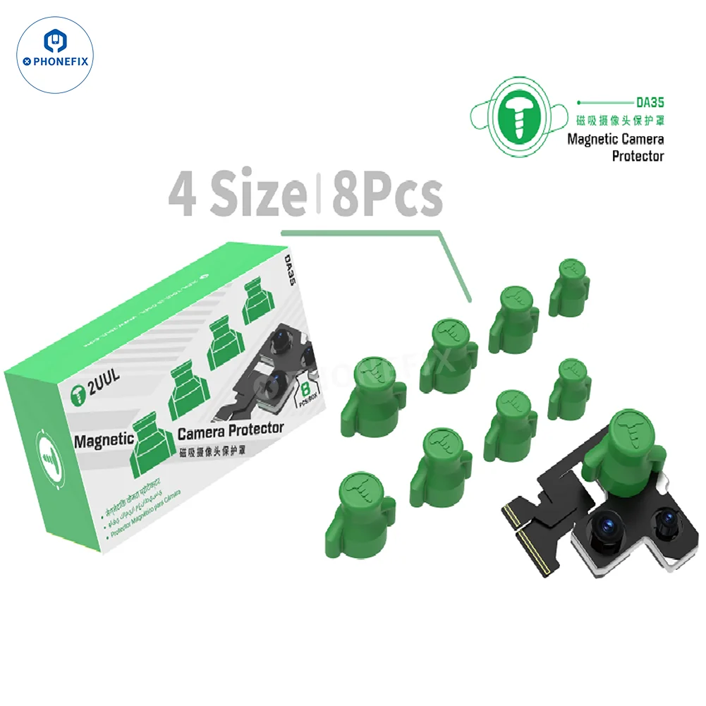 8Pcs Box 2UUL DA35 Magnetic Camera Protector Professional Phone Camera Lens Soldering Repair Protector Cover Dustproof Tools