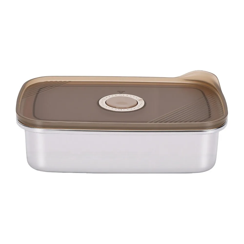 304 Stainless Steel Stainless Steel Lunch Containers 700ml/1100ml Airtight Lid Date Tracker Lid Containers