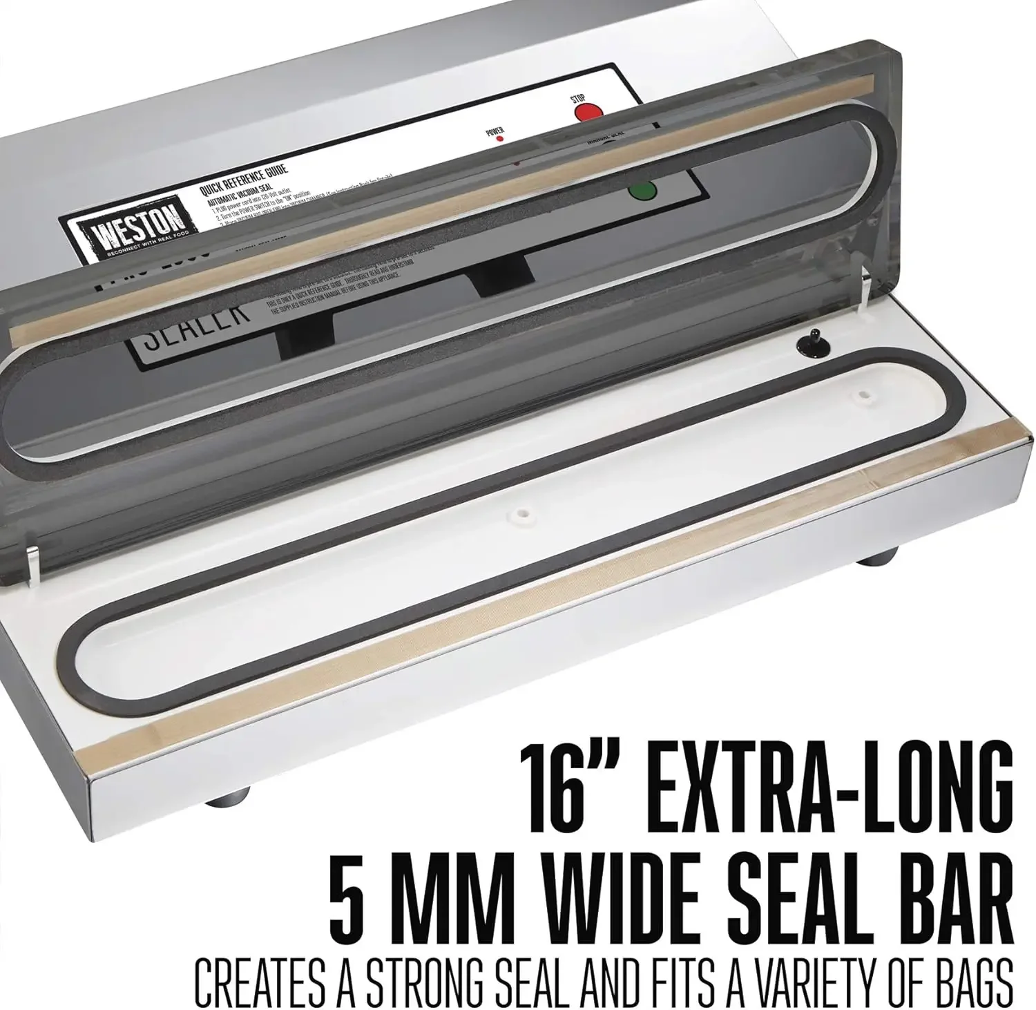 Macchina per sottovuoto per la conservazione degli alimenti e Sous Vide, barra extra larga, sacchetti sigillanti fino a 16", 935 Watt, Commer