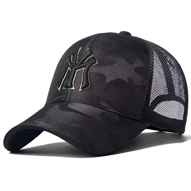 Unisex Letter Embroidery Camouflage Baseball Hats Spring and Autumn Outdoor Adjustable Casual Hats Sunscreen Hat