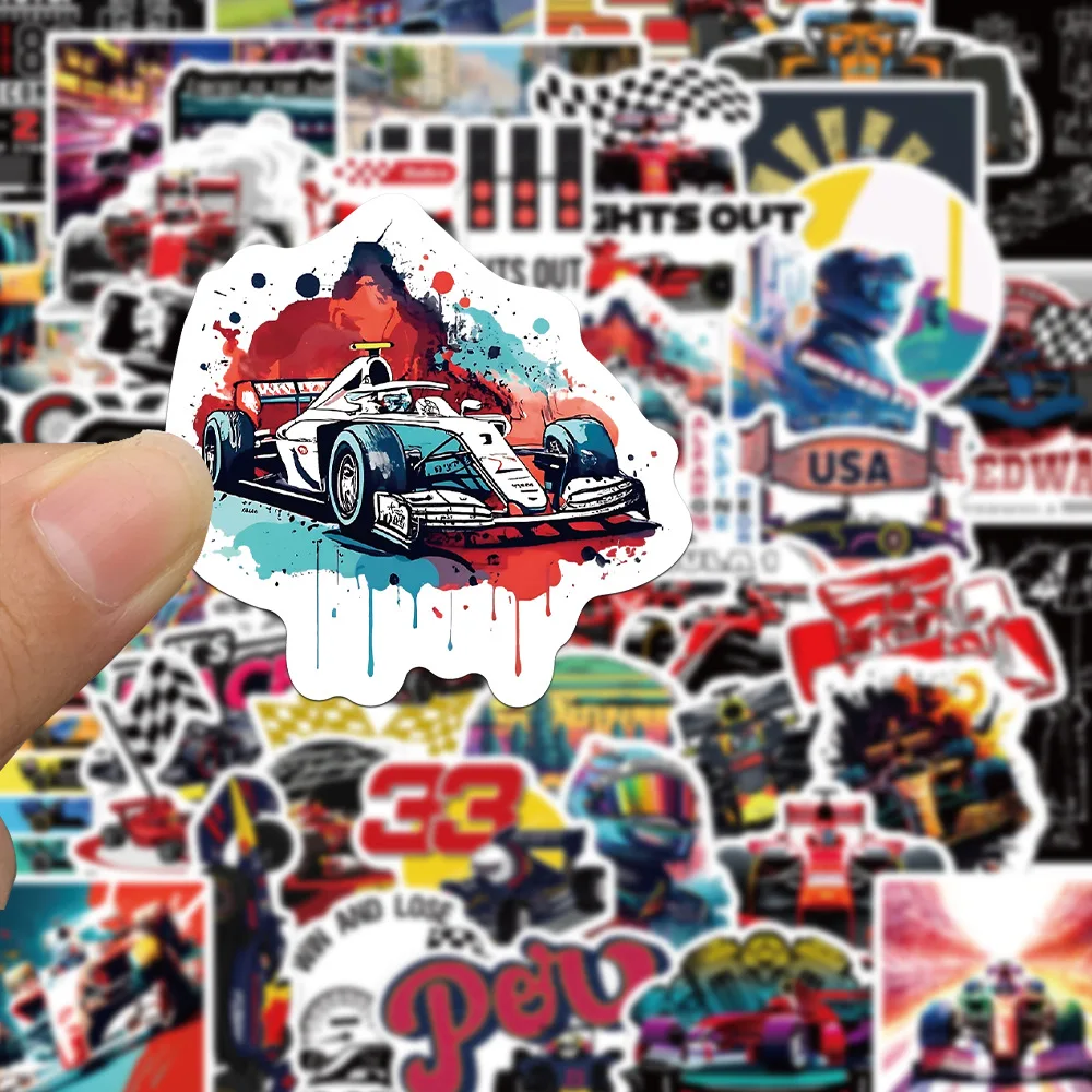 50pcs F1 Formula One Stationery Luggage Notes Waterproof Sticker