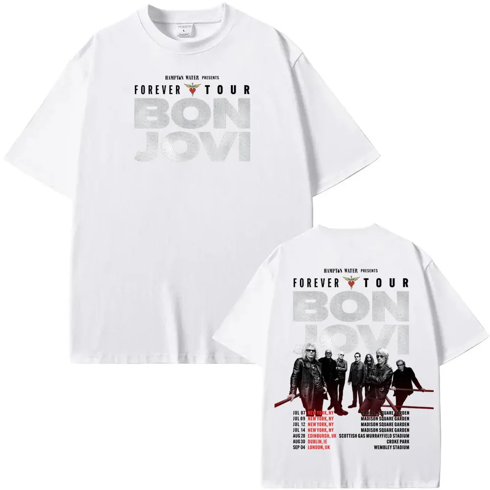 Bon Jovi Grunge Band Forever TOUR 2026 Tee Summer Casual Tshirt