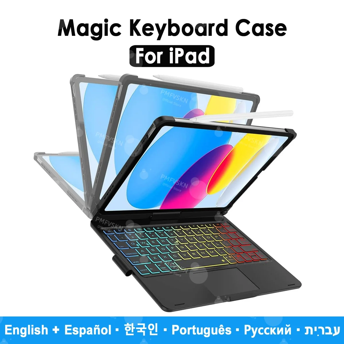 

Smart Magic Keyboard For iPad Pro 11 13 M4 Pro 11 12.9 2022 6th 5th 4th 3rd Cover Folio For iPad Air 6th 7th 11 13 inch Air 5 4