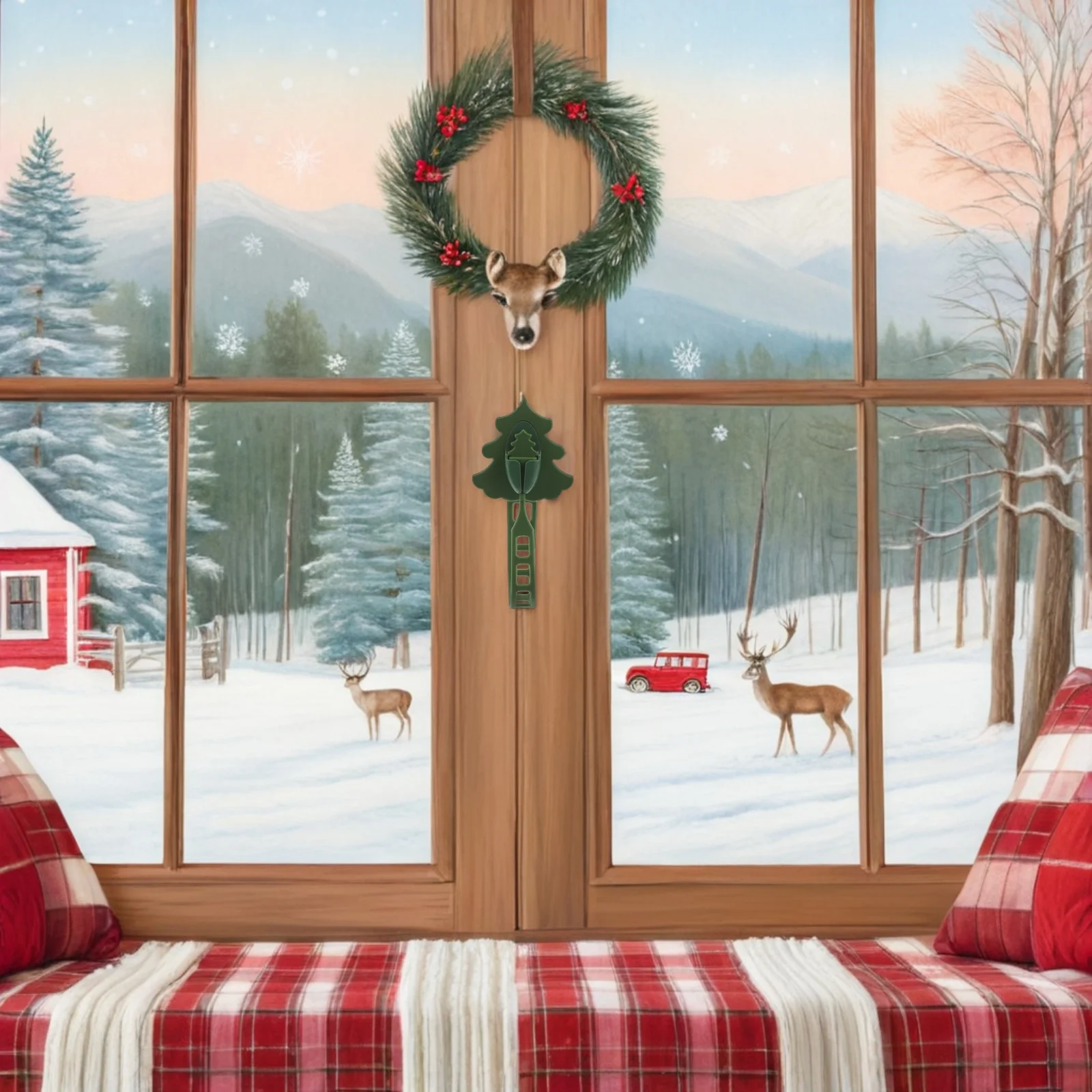 

4Pcs Garland Mantel Hangers Festive Christmas Stocking Hooks Punch Free Wall Protector for Mantelpiece Door Frame Decoration