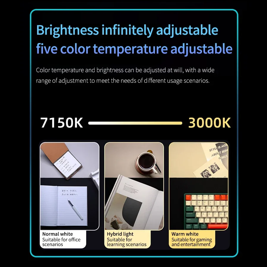 Monitor Light Bar RGB Dynamic Rainbow Effect LED Desk Lamp Study Office Gamer Computer Screen Hanging Reading Light Table Lamps