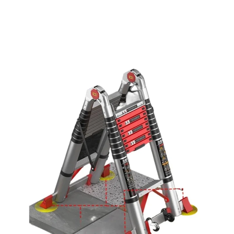 

stair ladder Household herringbone telescopic ladder Aluminum alloy portable thickened engineering folding ladder