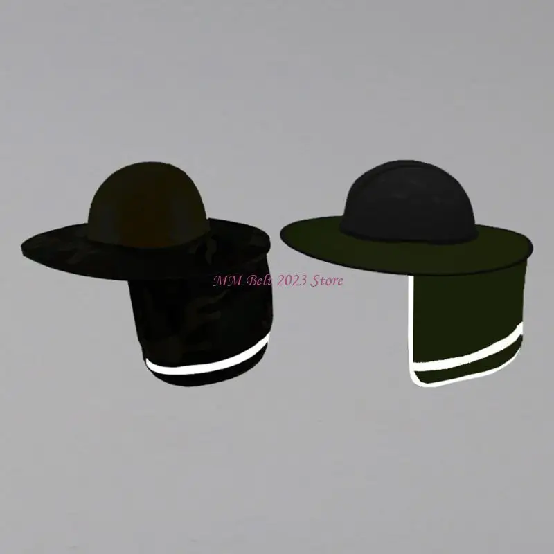 49ME HardHats Sunshade with Reflective Strip Wide Brimmed NeckProtections for Helmets