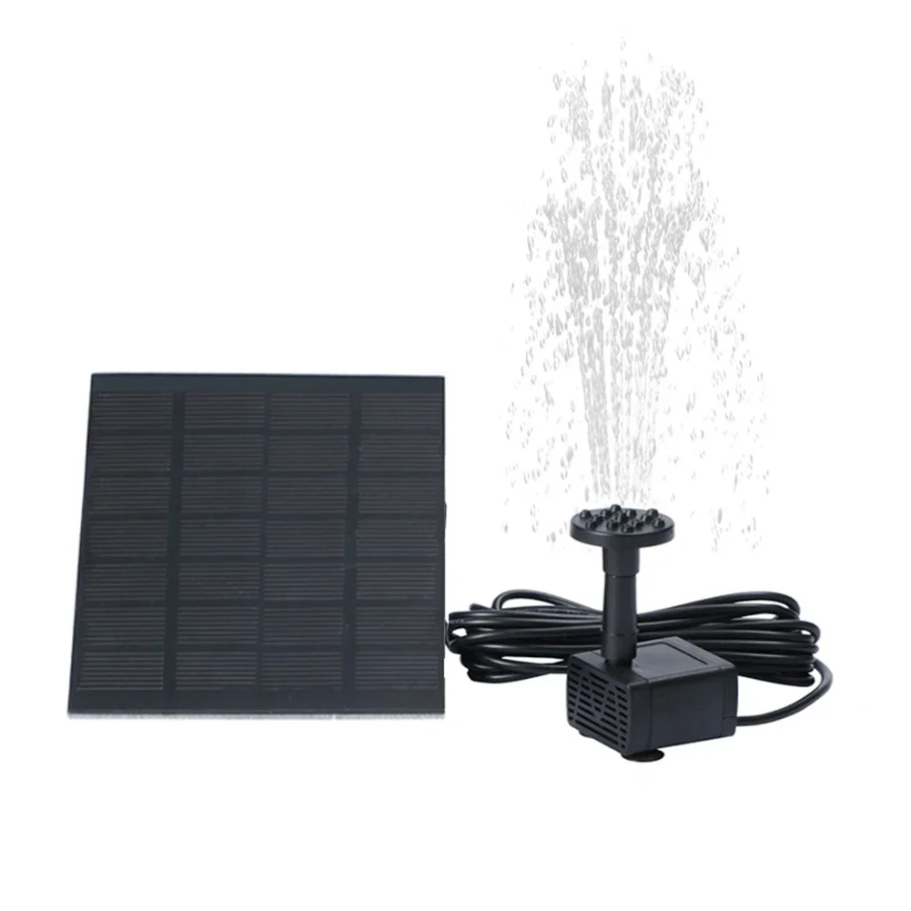 Solar Fountain Pump Replaceable with 6 Nozzles Aquarium Wave Maker Easy Installation Multifunctional Portable for Outdoor Garden