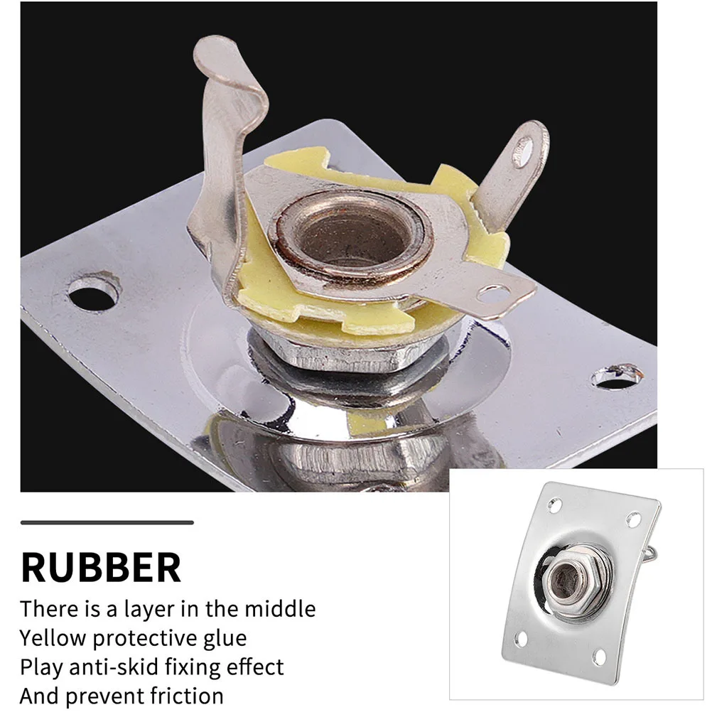 

4Pcs Electric Guitar Jack Socket Stainless Steel Sturdy Easy Install Replacement for Electronic Guitar Input Pickup Accessory