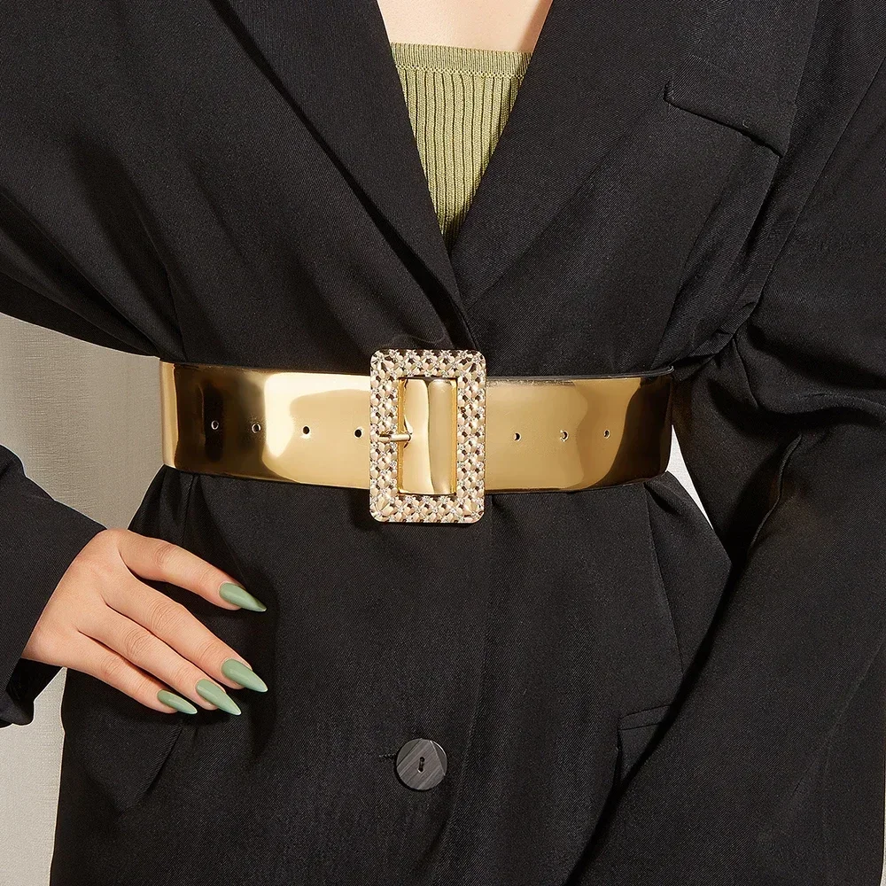 2024 High Quality Ladies Fashion Gold Belt Dress Shirt Suit Decorative Pin Buckle Belts for Women Luxury Designer Waist Belt