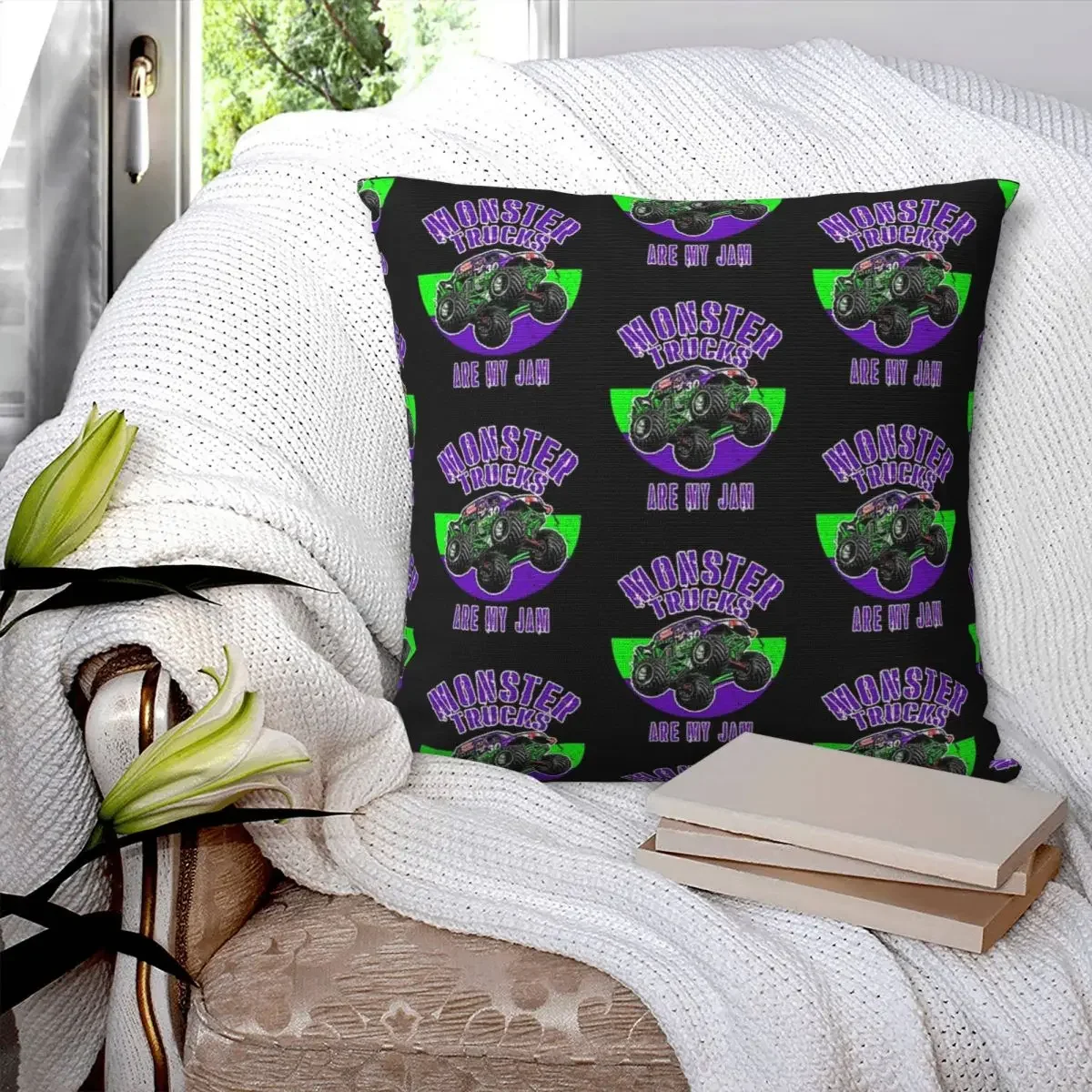 Monster Truck Are My Jam Grave Digger Vintage Art Backpack Pillowcase Cushion Comfort Throw Pillow Sofa Decorative Cushion Used