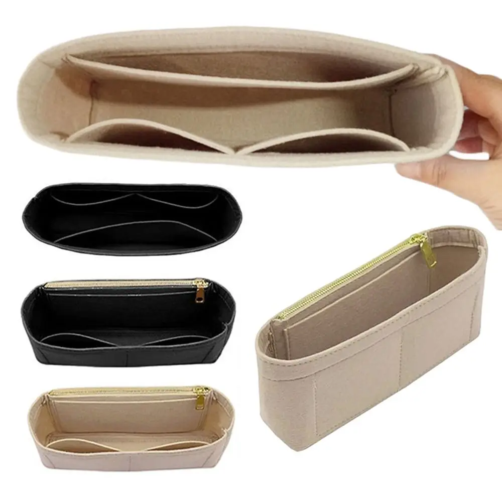 

Portable Felt Handbag Insert Bag Black Khaki Storage Organization Internal Bag Bag Support For Marmont