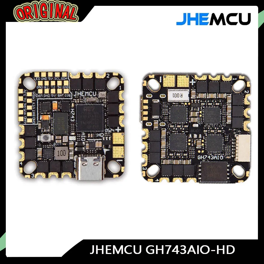 

JHEMCU GH743AIO Интегрированный контроллер полета - AM32 40A/50A 4in1 ESC | 3-6S для кроссоверного самолета FPV