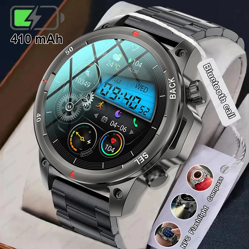 2024 New Smart Watch Men GPS NFC Full Circle Touch Screen Bluetooth Call Men Smartwatch Waterproof Sport Activity Fitness Watch