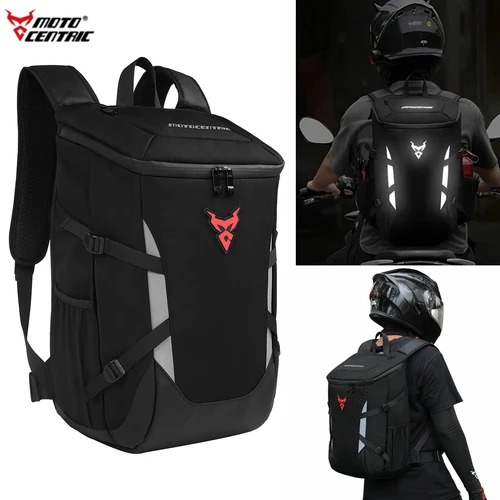 Imagen 1 del producto Mochila impermeable para motocicleta, deportes al aire libre, motociclista, ciclismo, casco de equitación, mochila reflectante para viajes de negocios, bolsa para ordenador portátil
