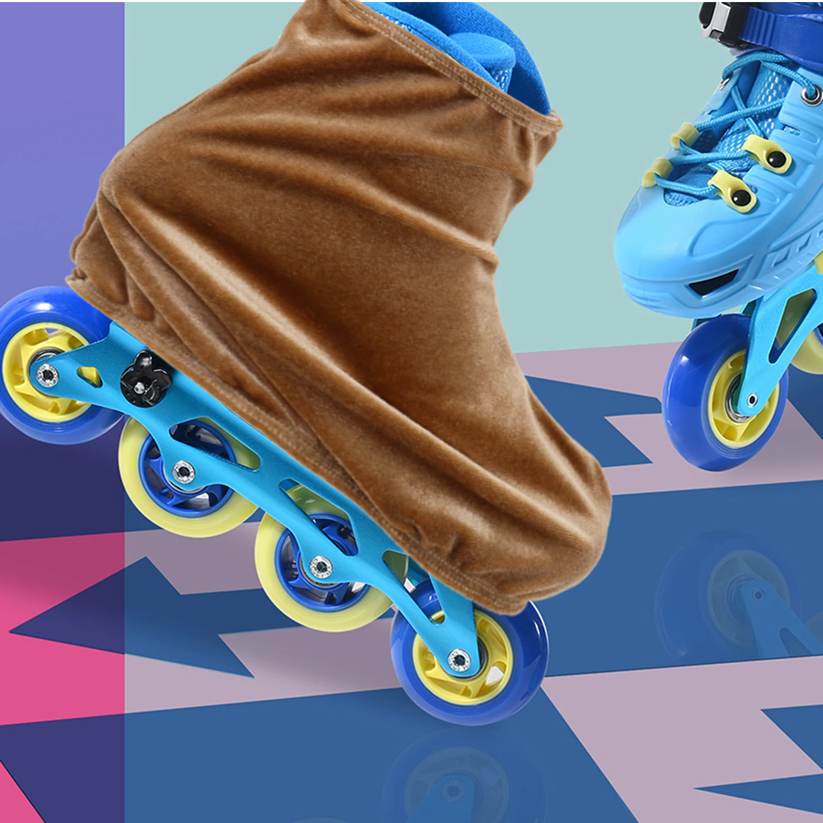 1 Pair Ice Skates Covers Elastic Polyester Skating Boot Protectors Portable Outdoor Roller Hockey Skate Guards Accessory