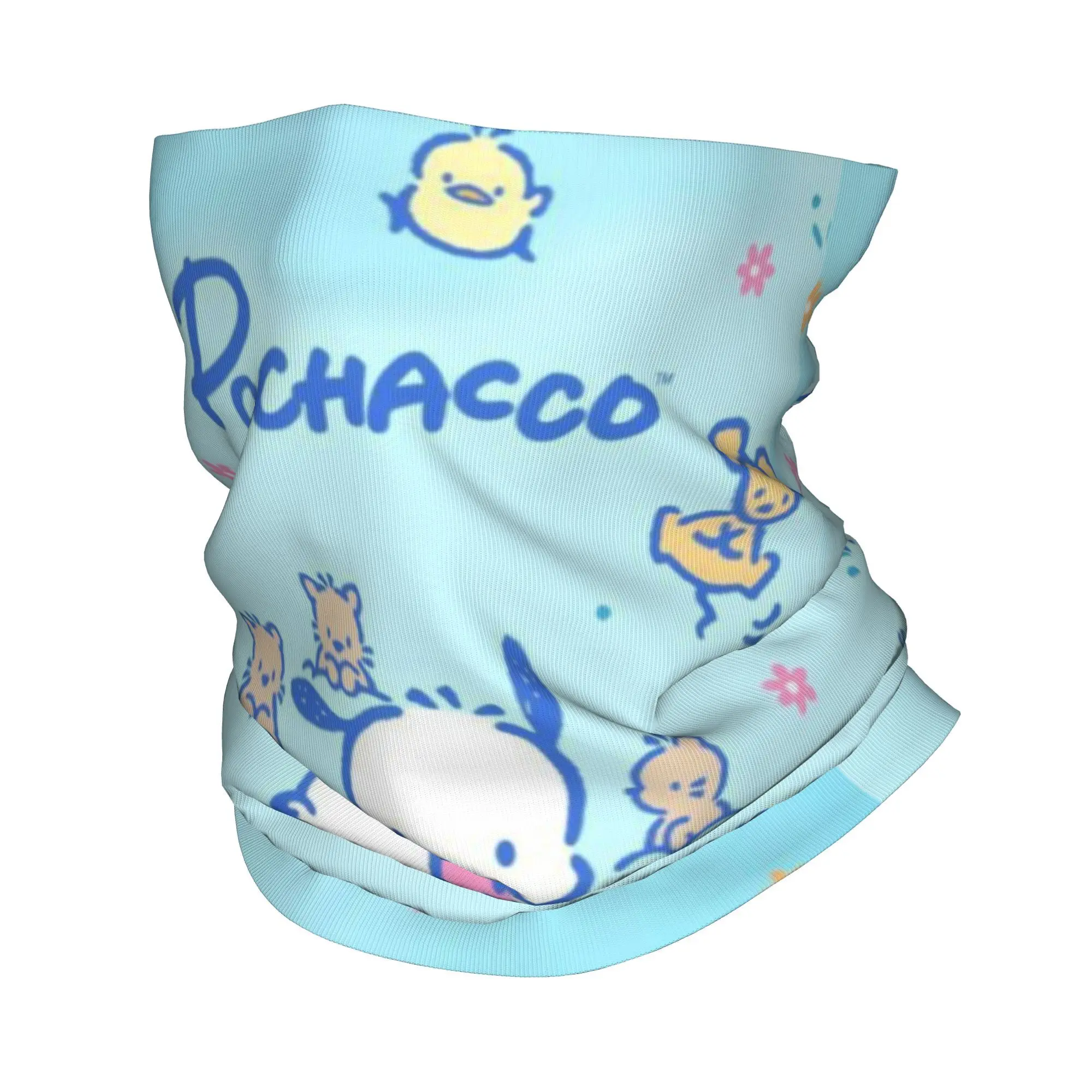 

Custom Pochacco Kawaii Anime Bandana Neck Gaiter UV Protection Face Scarf Cover Women My Melody Pattern Headband Tube Balaclava