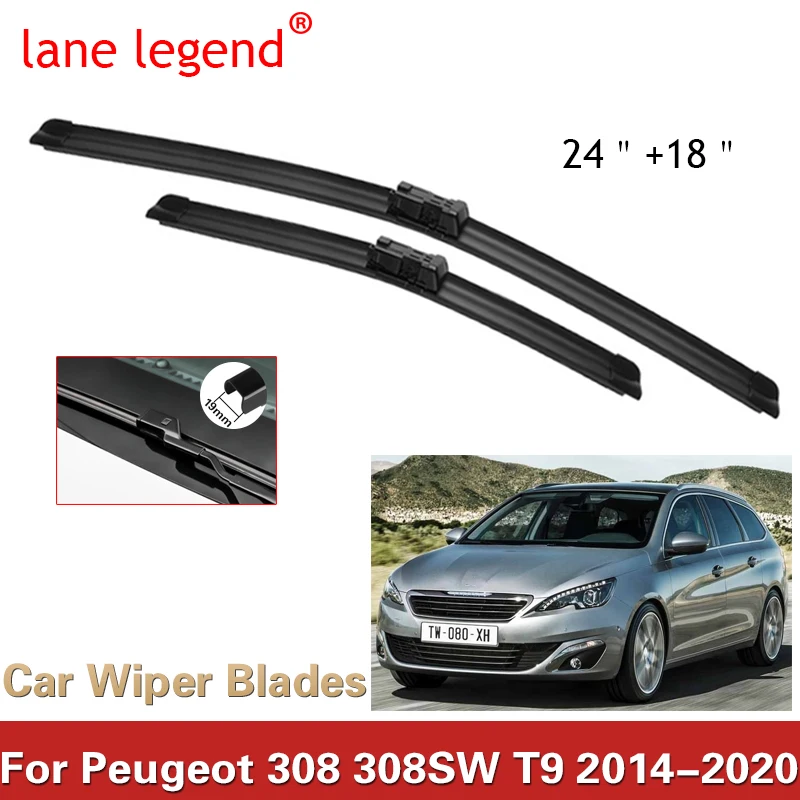 

Lane Legend Wiper LHD Front Wiper Blades Set For Peugeot 308SW T9 308 Estate 2014 - 2020 Windshield Windscreen Window 24"+18"