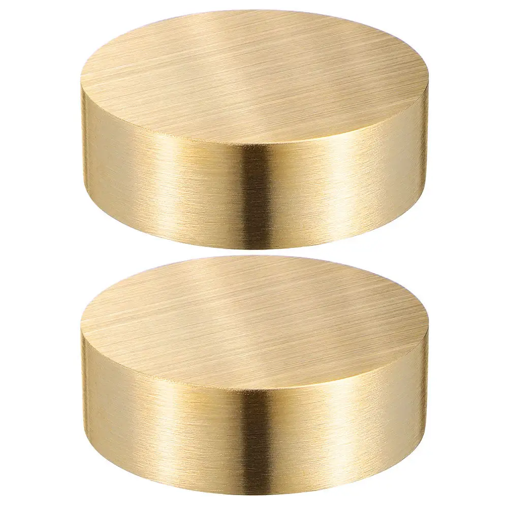 2Pcs Premium Solid Brass Round Paperweight Heavy Stable for Chinese Calligraphy Brush Painting Drawing Flat Desk