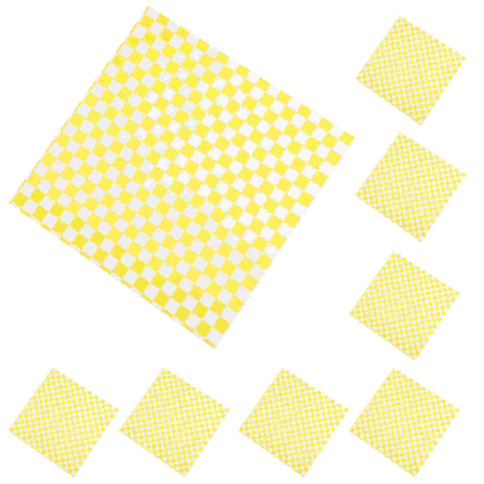 50 Sheets Checkerboard Wrapping Paper Rice Ball Bento Baking Bread Mat Grease-proof Sandwich Wrappers Plates Cheese