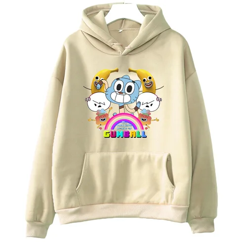 Sudadera con estampado gráfico del increíble mundo de Gumball, jerséis divertidos de Anime, sudaderas con capucha de lana suave de otoño, ropa Unisex