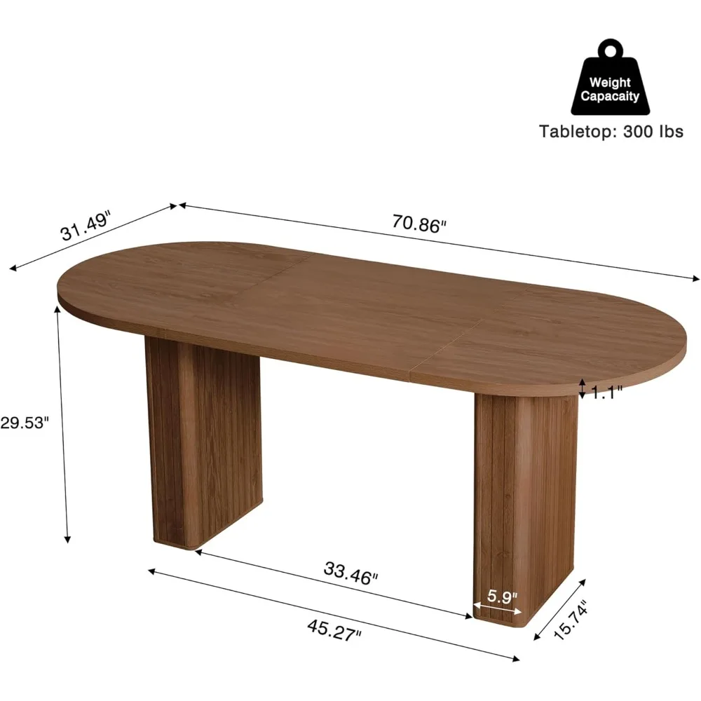 Grande mesa de jantar para cozinha, mesa de fazenda para 6-8 pessoas, mesas modernas para sala de estar, 70,8