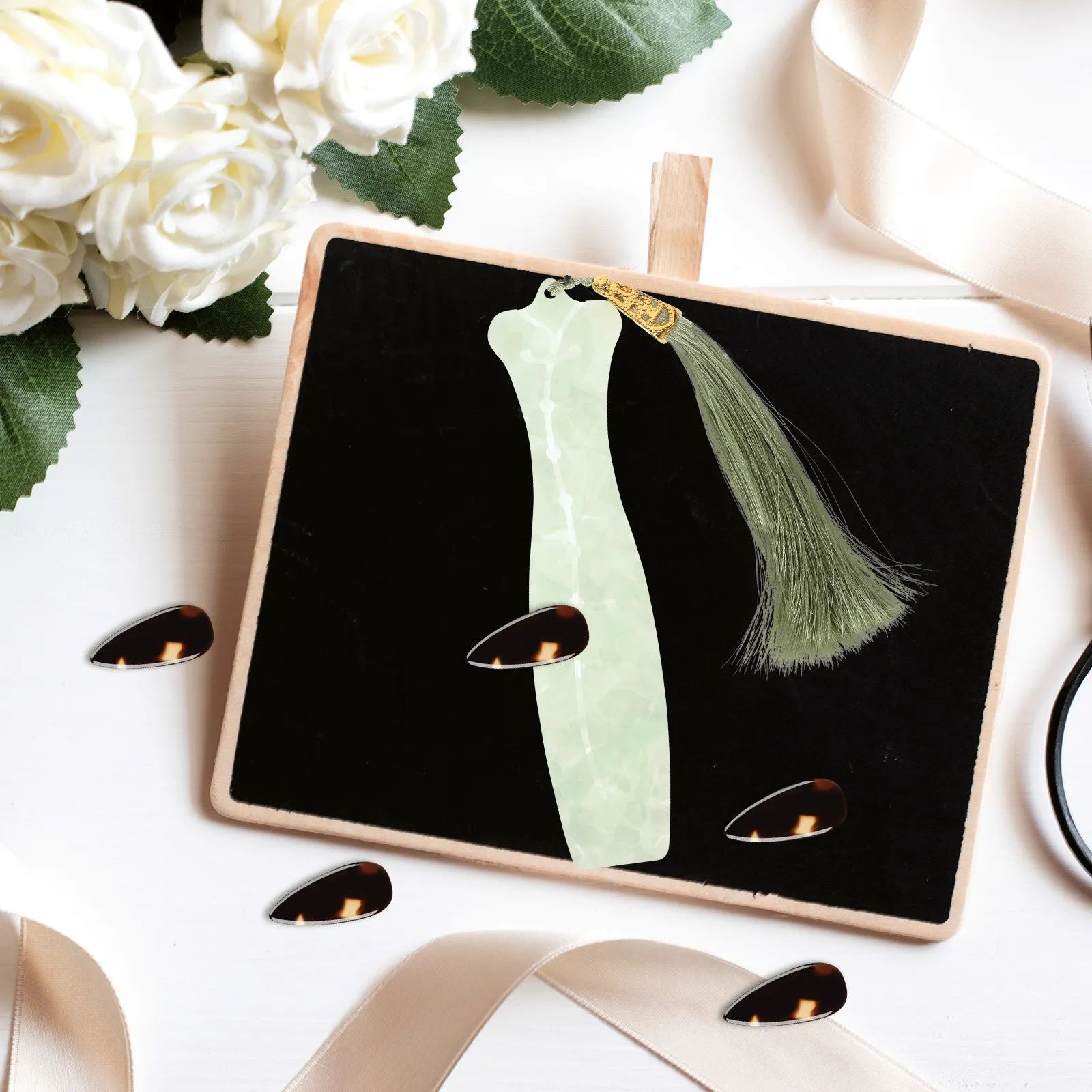 Portable Pipa Guzheng Nail Storage Board Organizer Tassel Compact Design Lightweight ABS Material Exquisite Craftsmanship