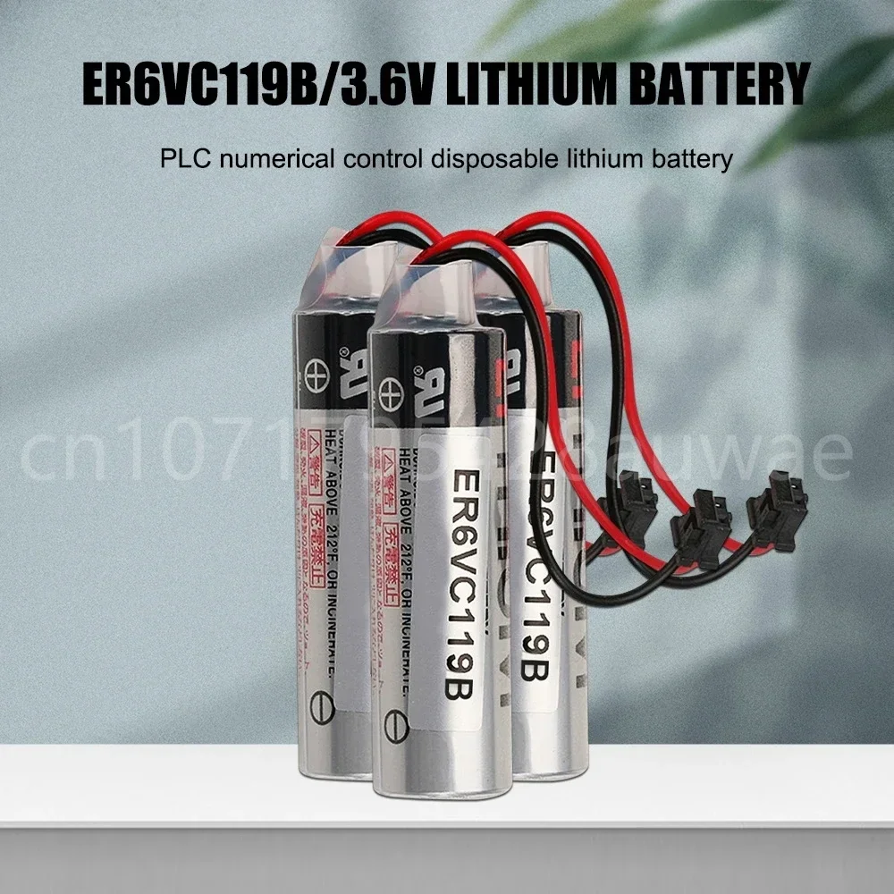 1PCS Original New ER6V ER6VC119B Battery Pack 3.6V 2000mAh PLC Industrial Lithium Batteries with Black Plugs Connectors