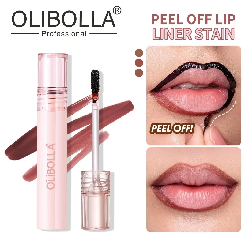 Peel Off Lip Stain Reveal Long Lasting Waterproof Pink Red Lip Contour Tint Transfer Proof Non-stick Cup Plump Lip Gloss Makeup