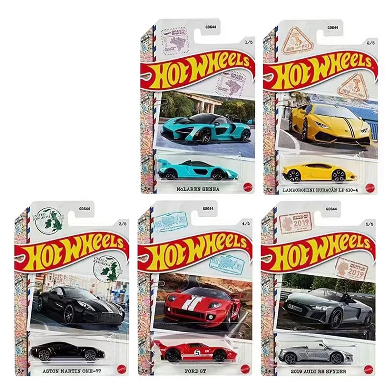 

Hot Wheels GDG44 Stamp set McLAREN SENNA/LAMBORGHINI/ASTON MARTIN/FORD GT/AUDI R8 1/64Scale Die-Cast Model Car