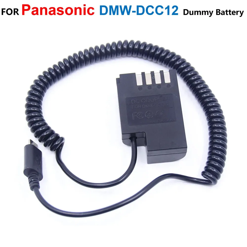 

USB C Power Bank Charger PD Cable DMW-DCC12 BLF19E Fake Battery DC Coupler For Panasonic Lumix DMC-GH3 GH4 GH5 GH5S G9 Camera