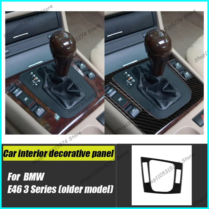Suitable for BMW Old 3 Series E46 Interior Carbon Fiber Gearbox Panel 98-05 Year Decorative Stickers